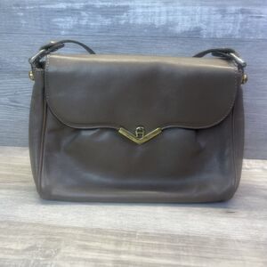 ETIENNE AIGNER Leather Handbag Shoulder Bag Convertible Clutch Vintage 60s 70s